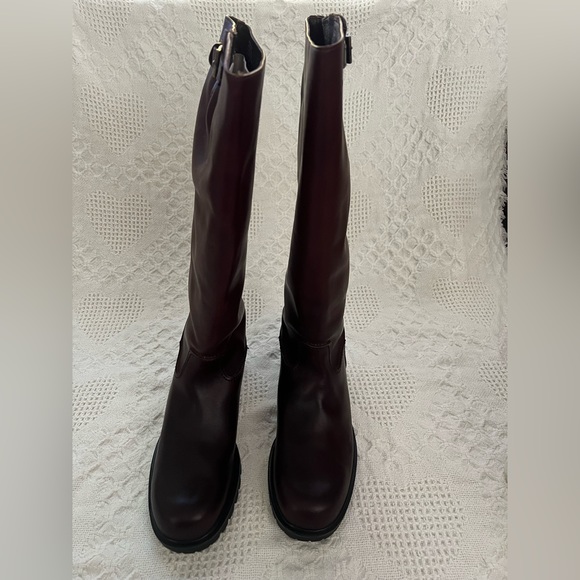 NEW Eddie Bauer Tall Boots Italian Leather Oxblood Rubber Tread Quality Size 11 - Picture 7 of 11